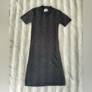 Zara Teen Girls Black and Silver Knit Dress